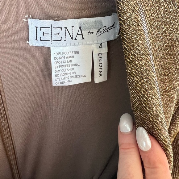 Mac Duggal Metallic Long Sleeve Dress size 4 - Picture 3 of 4